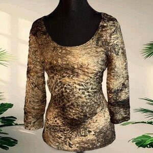✨ Textured Brown & Black Tie‑Dye Top